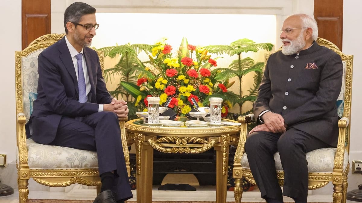PM Modi se reúne con Sundar Pichai para potenciar colaboración en inteligencia artificial
