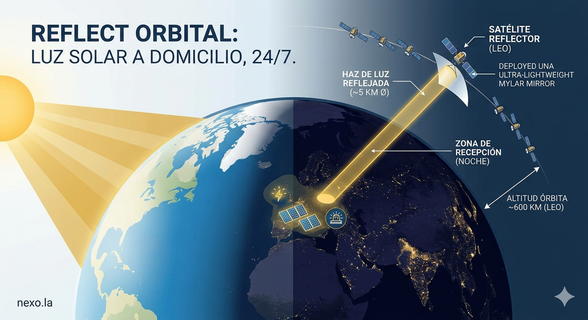 🛰️ Reflect Orbital: El ambicioso plan para "vender luz solar" durante la noche