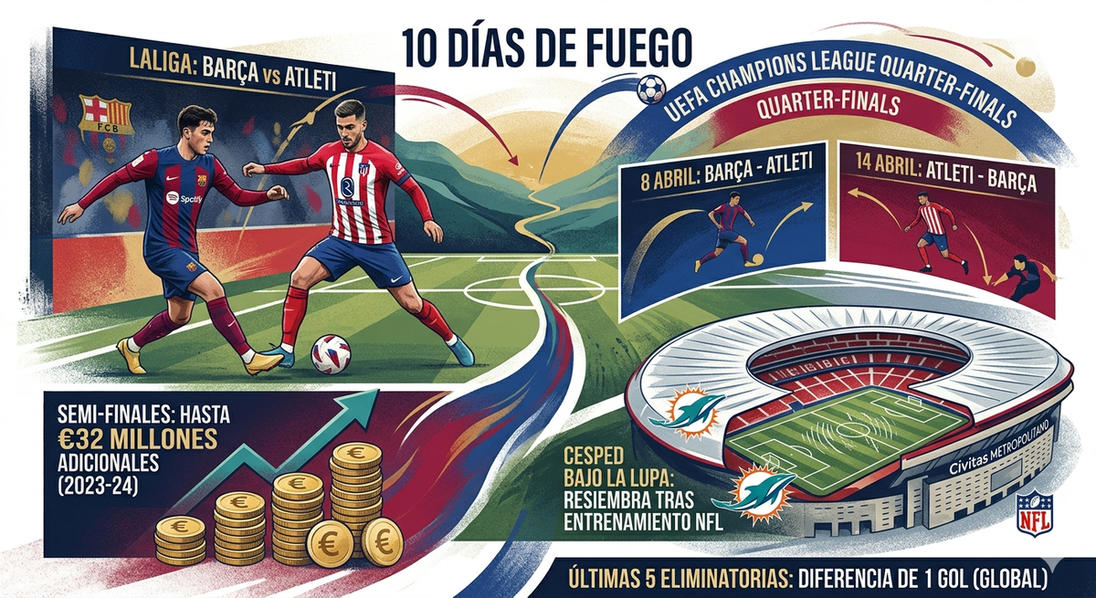 Barcelona y Atlético: 10 días de vértigo por la gloria y un botín de €32 millones