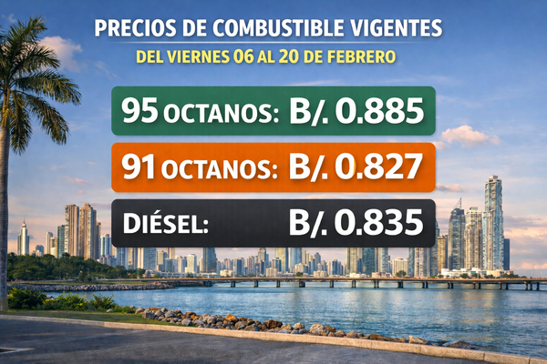Nuevos precios de combustible en Panamá desde el 6 de febrero