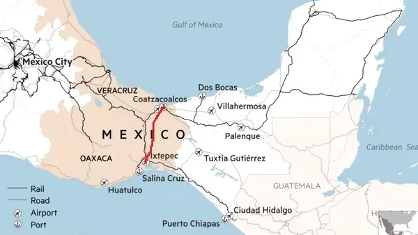 México activa su corredor interoceánico y compite con el Canal de Panamá por el comercio global