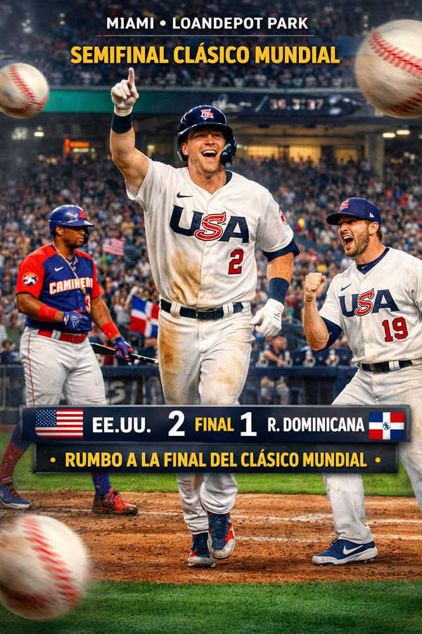 EE.UU. vence 2-1 a RD y avanza a la final del Clásico